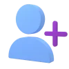 User profile icon with a purple plus sign representing account registration